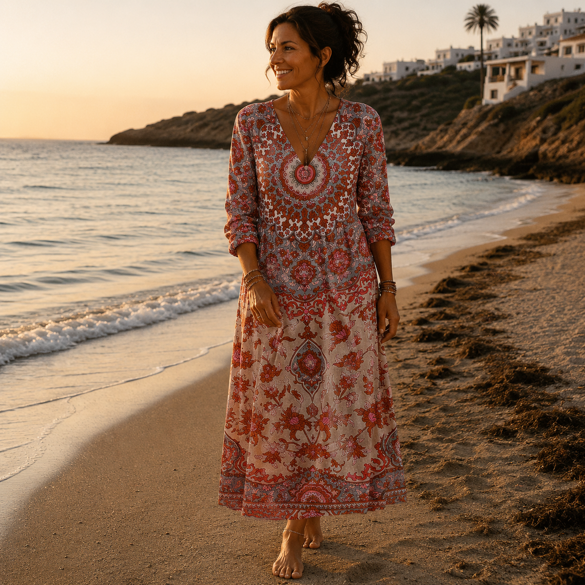 VALERIA™ | Vestido Esencia Bohemia y Elegancia Mediterránea