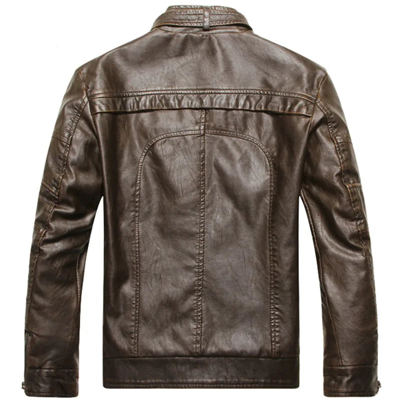 Elegante chaqueta de cuero de estilo americano