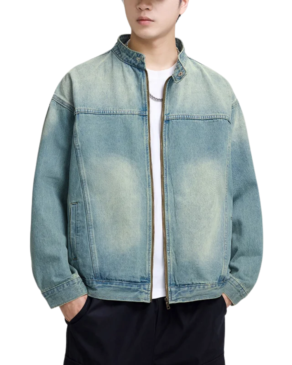 Giacca di jeans con cerniera