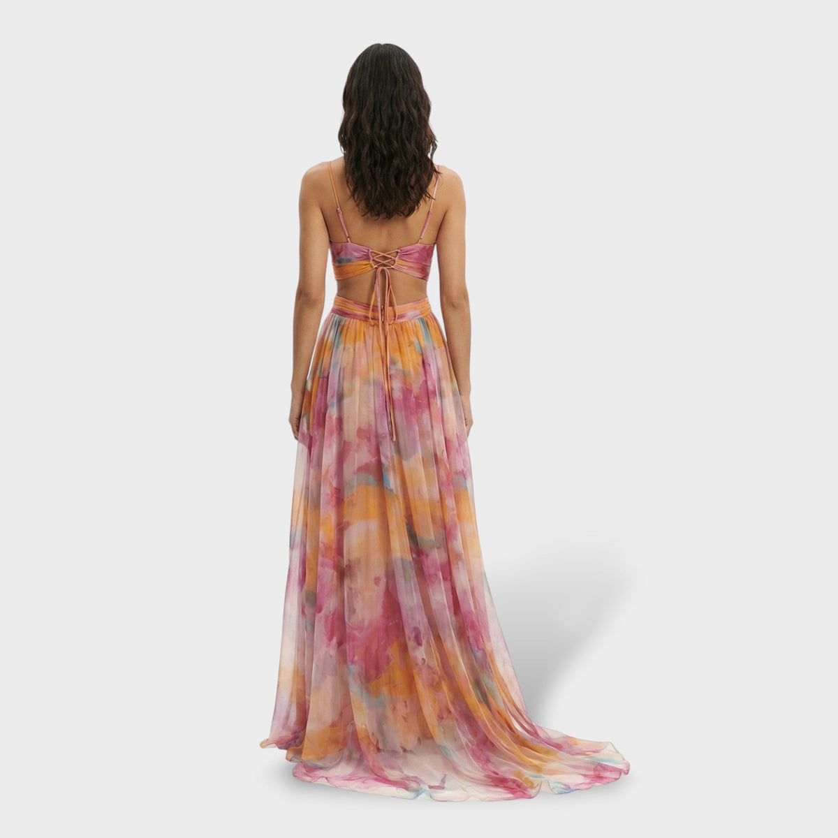 ISABEL – Abito lungo da festa floreale con spalline
