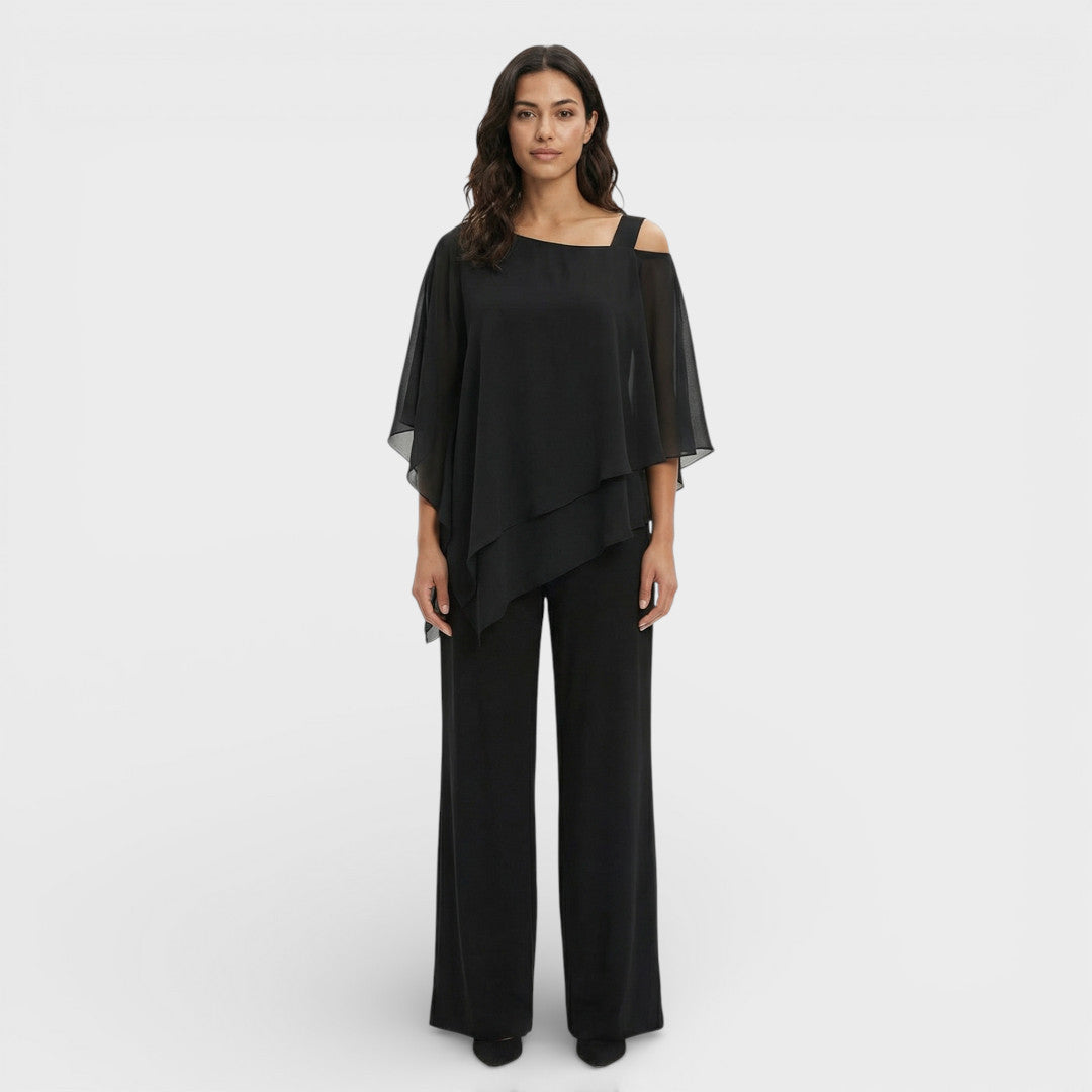 AMANDA – Elegante completo di blusa e pantaloni per invitata
