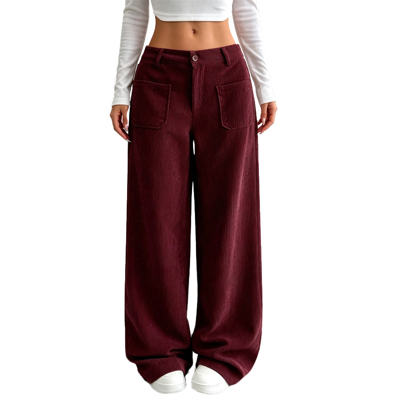 Pantalón mujer de pana caqui