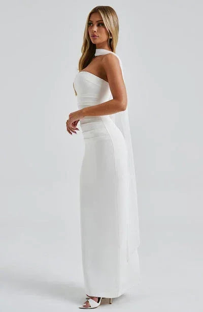 Vestido largo mujer ajustado sin mangas