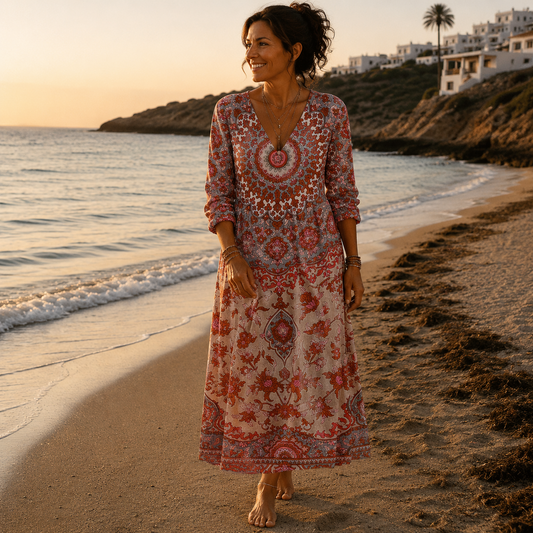 VALERIA™ | Vestido Esencia Bohemia y Elegancia Mediterránea