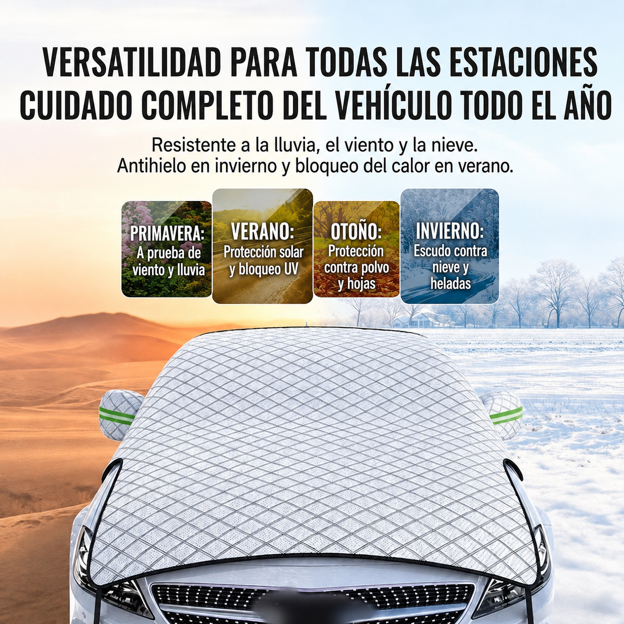 Funda parcial gruesa para coche – Protección contra el sol y la nieve