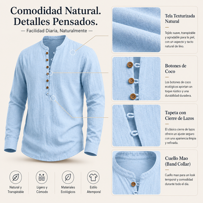 Hombre Camisa de lino de verano