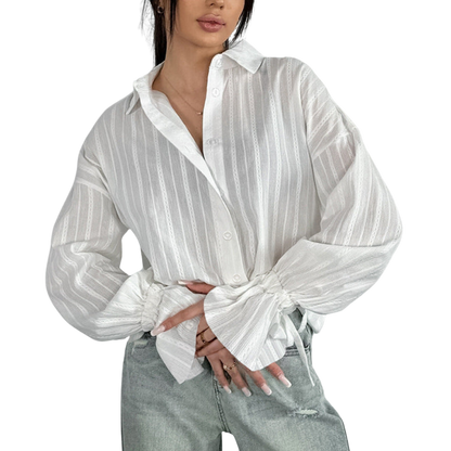 EMMA™ | Blusa con botones y Bindemanschetten
