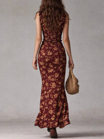 Valeria | Vestido Largo Boho Retro con Abertura