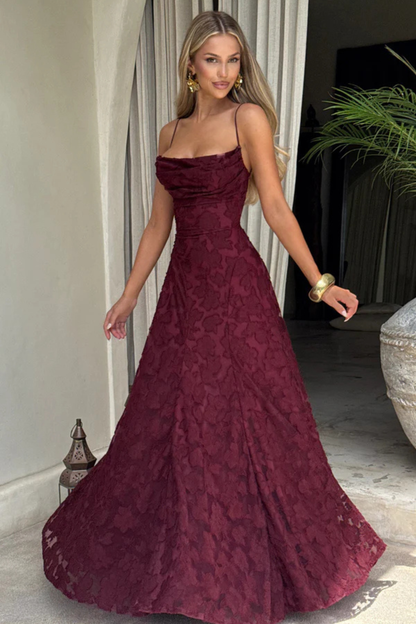 Vestido largo mujer tirantes finos escote drapeado tipo cowl espalda descubierta con lazada
