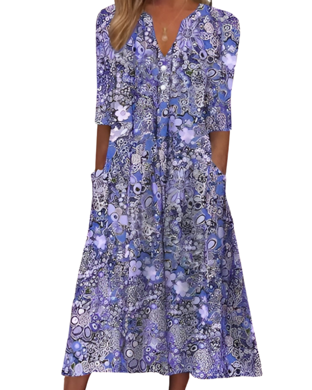 Andrea | Elegante Blumen-Hemdkleid