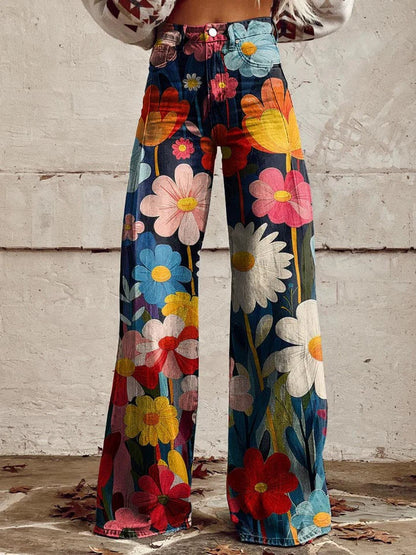 Léna | Pantalones anchos con estampado floral