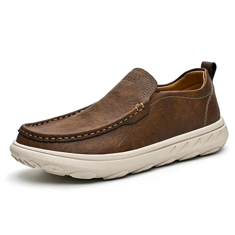 Zapatos cómodos de cuero sin cordones