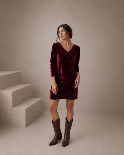 FREYA™ | Vestido de terciopelo de corte holgado