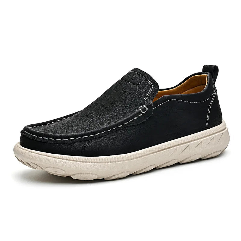 Zapatos cómodos de cuero sin cordones
