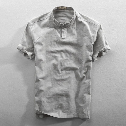 Elegante camisa de verano de algodón y lino