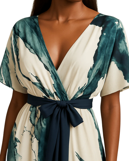 Nayla™ | Vestido largo con estampado acuarela