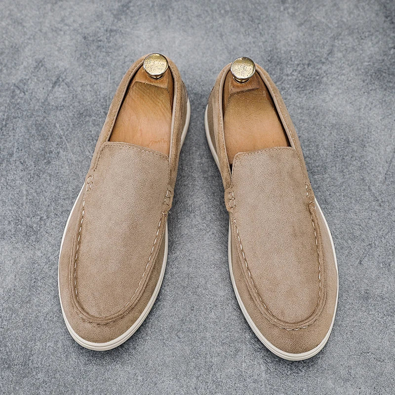 Mocasines elegantes de ante para hombre