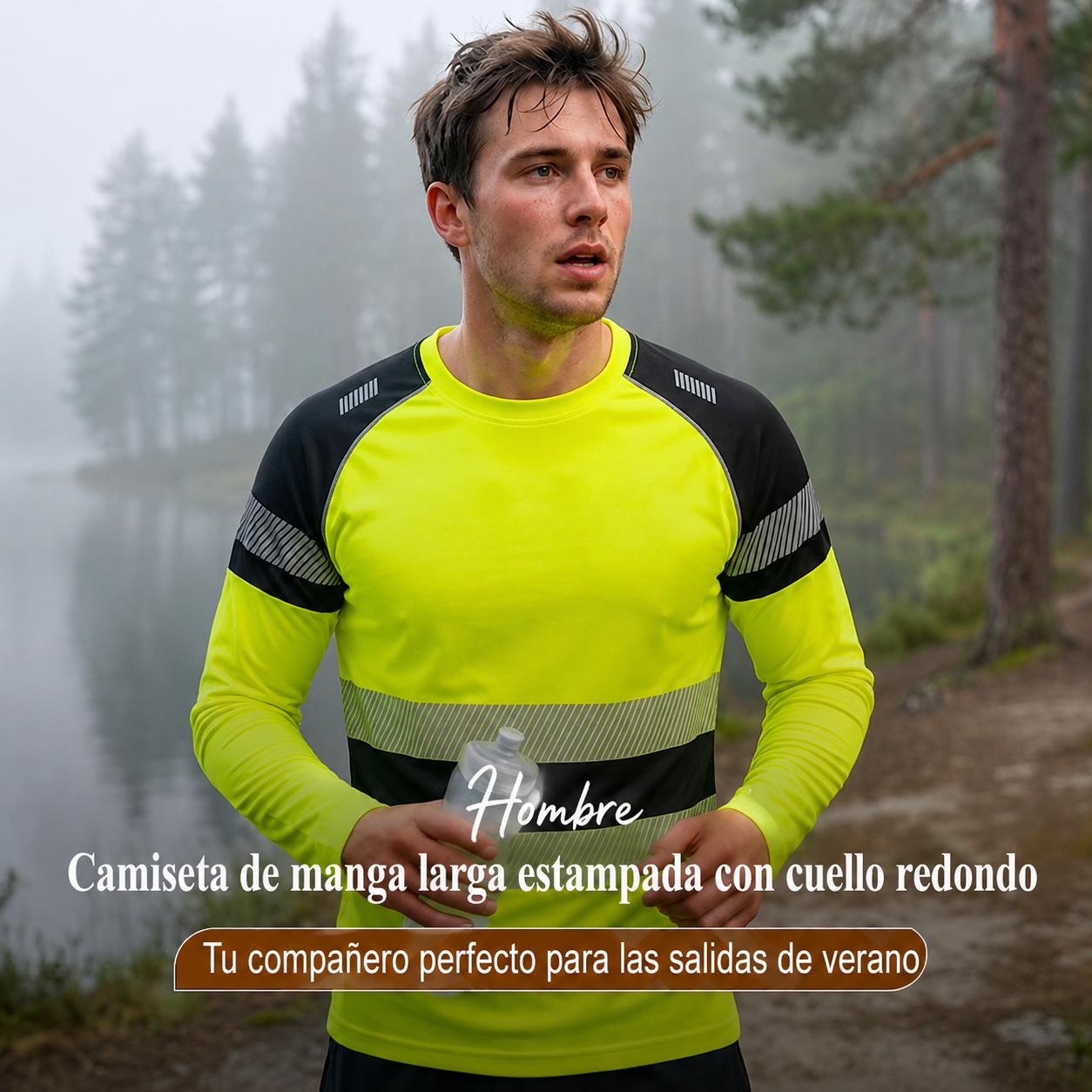 Camiseta deportiva de manga larga para hombre