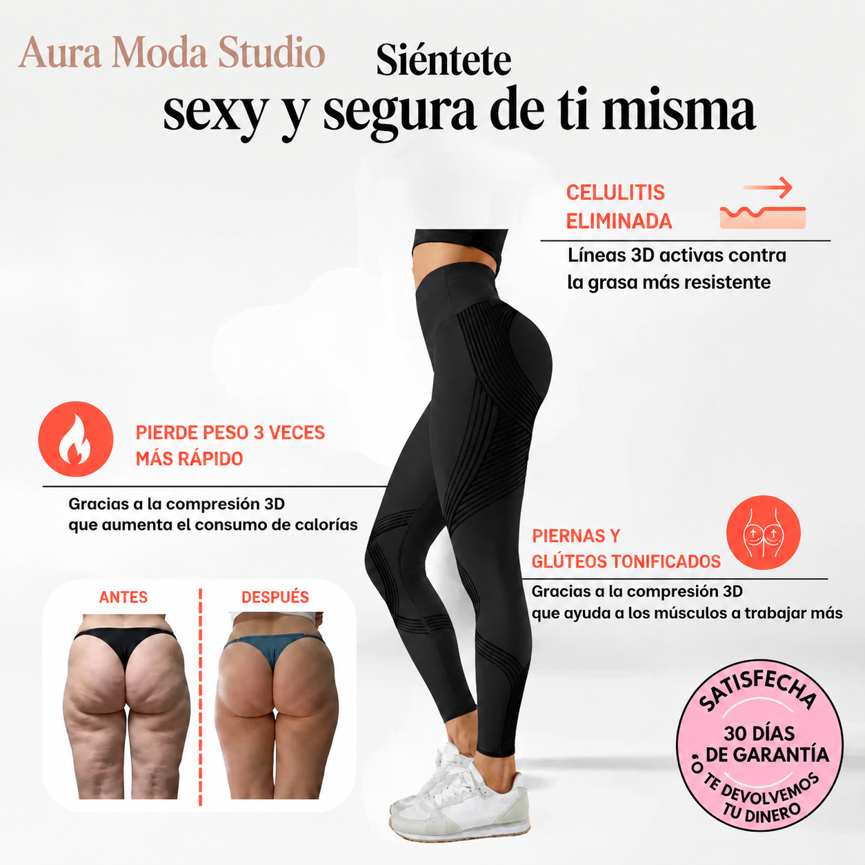 Leggings 3D Aura – Redefine tu silueta sin esfuerzo.