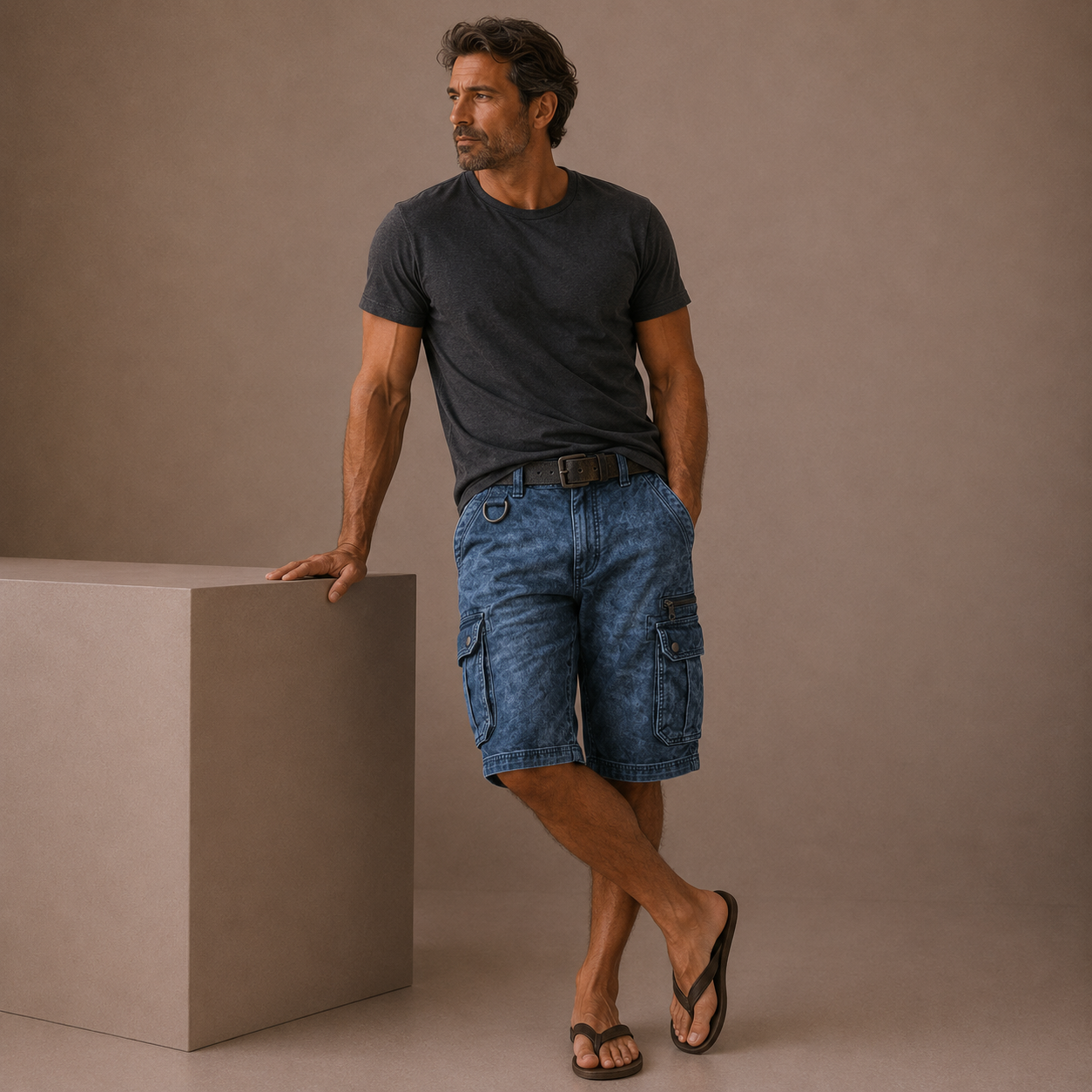 Pantalones cortos cargo elegantes para hombre
