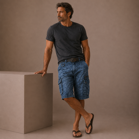 Pantalones cortos cargo elegantes para hombre