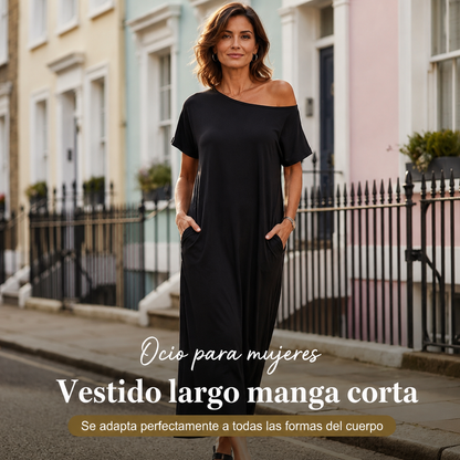 Elegante vestido largo fluido