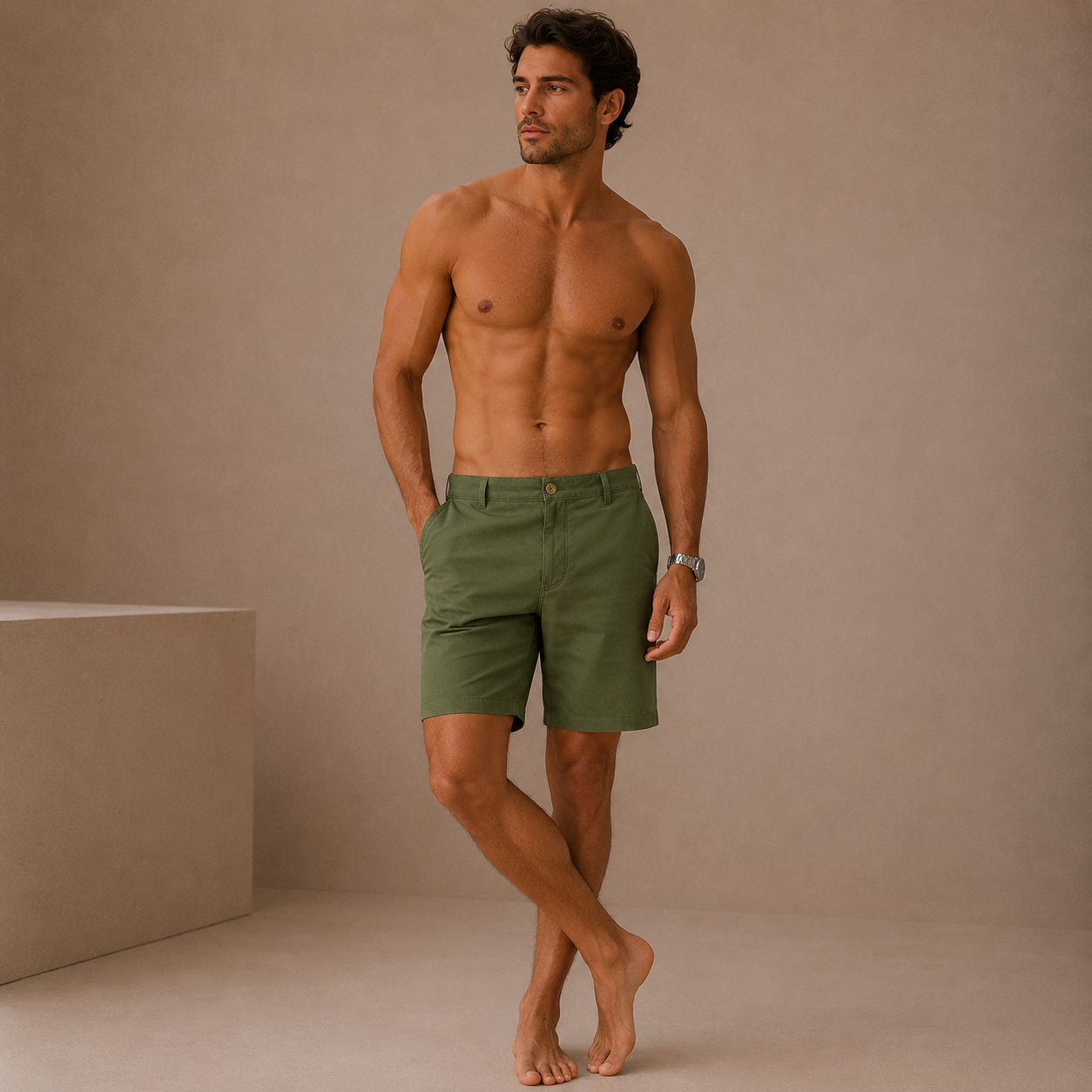 Elegantes pantalones cortos de algodón