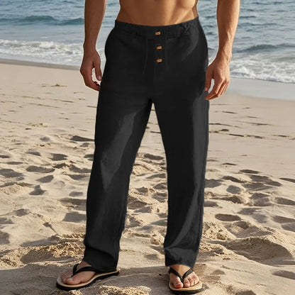 Pantalones de playa elegantes de lino
