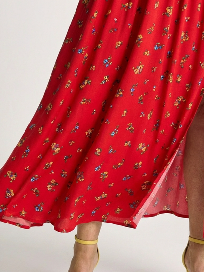 Delfina | Vestido midi floral con escote cuadrado