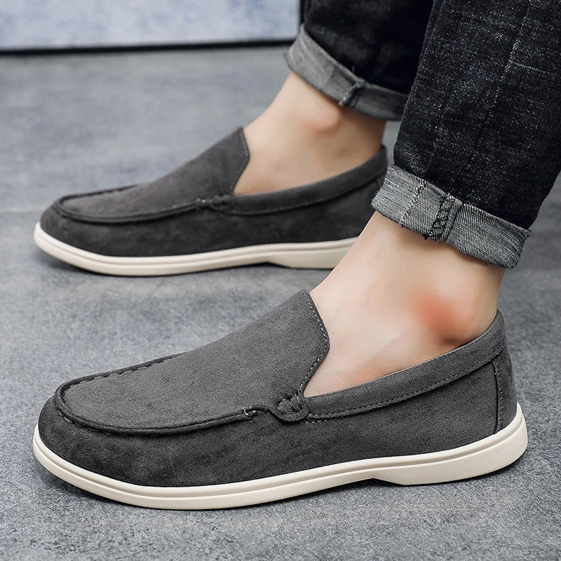 Mocasines elegantes de ante para hombre