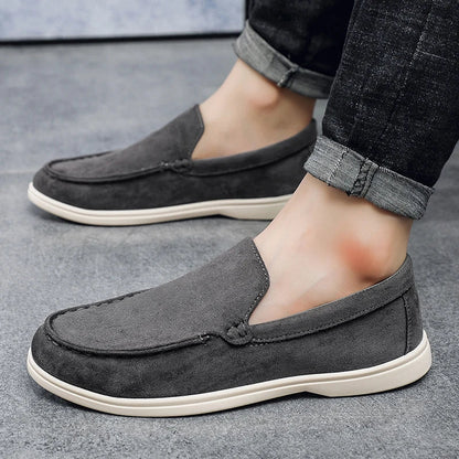 Mocasines elegantes de ante para hombre
