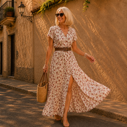 JOSELINA™ – Vestido largo bohemio y vaporoso con cinturón