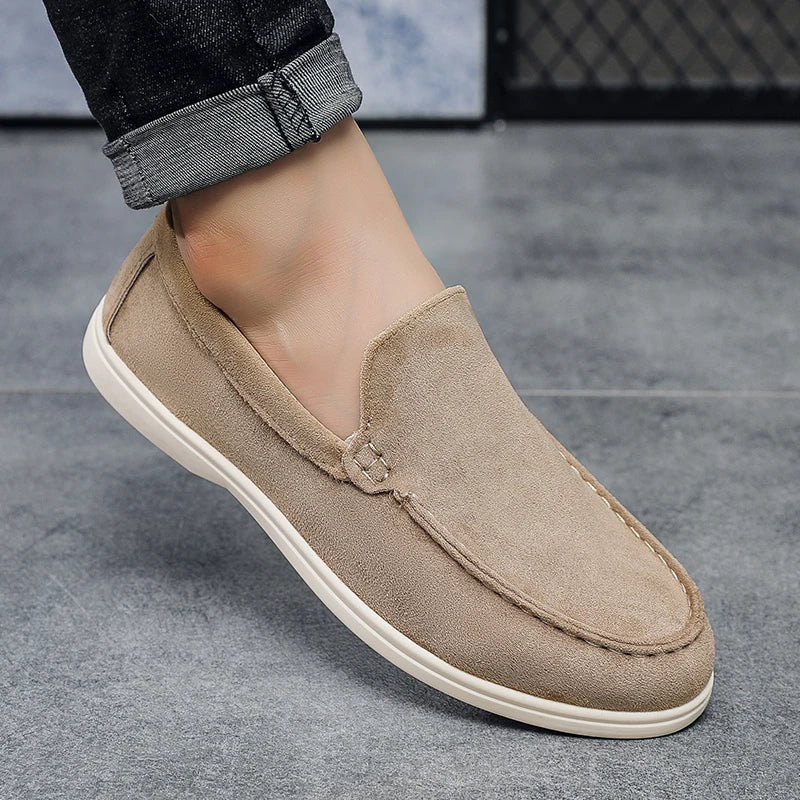 Mocasines elegantes de ante para hombre