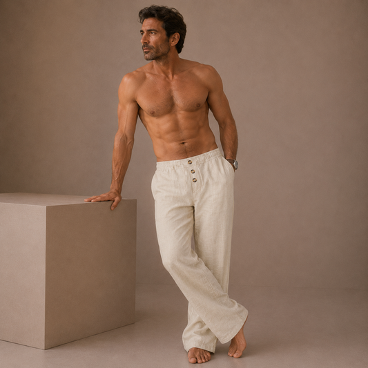Pantalones de playa elegantes de lino