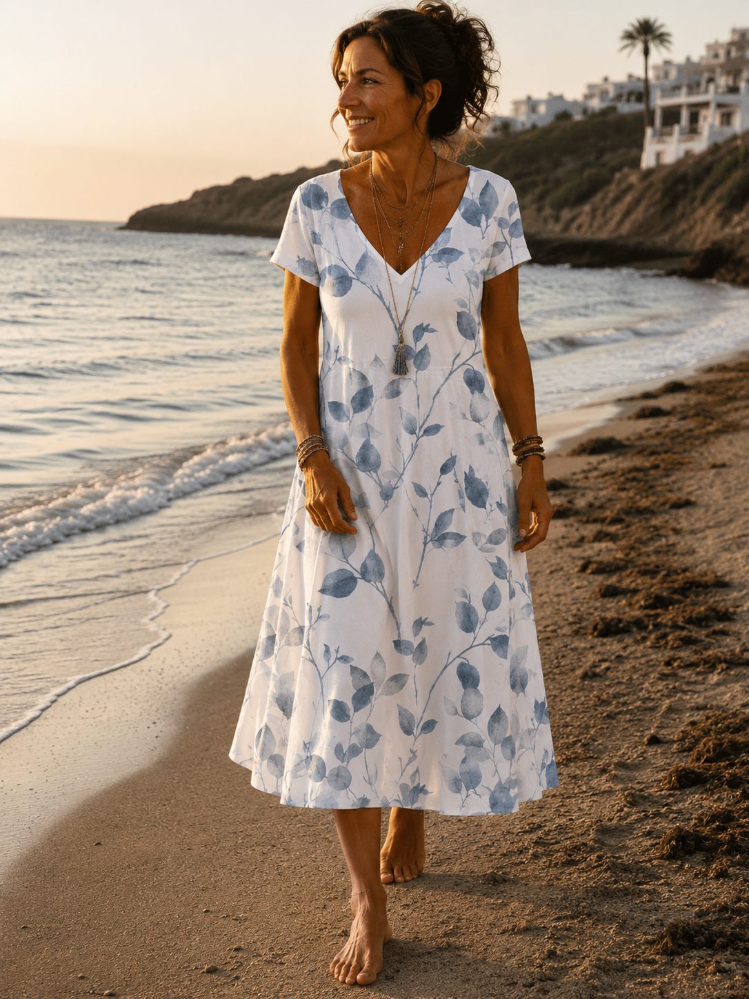 CARMEN™ | Vestido Casual con Estampado de Hojas