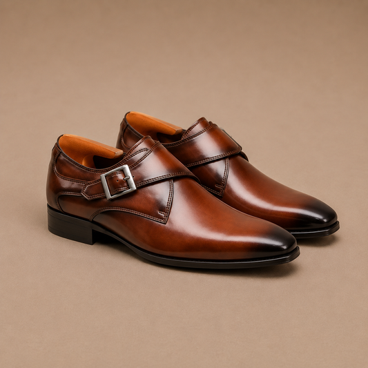 Zapatos de cuero italiano con hebilla
