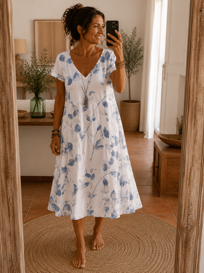 CARMEN™ | Vestido Casual con Estampado de Hojas