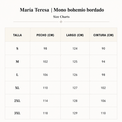 María Teresa | Mono bohemio bordado
