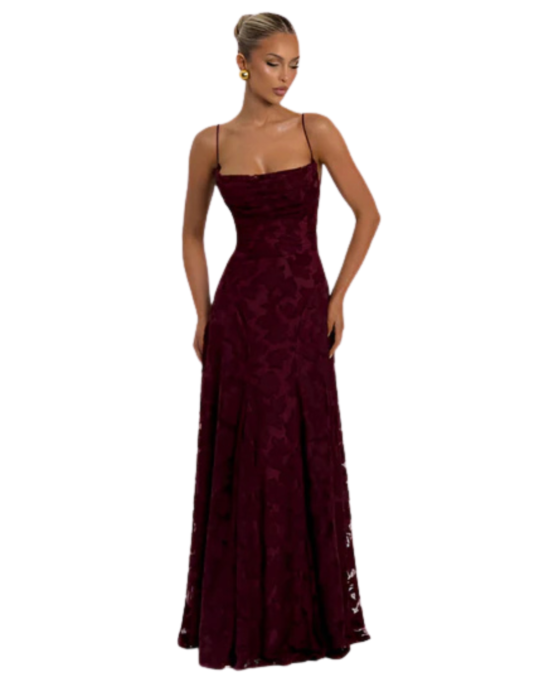 Francisa | Spitzenkorsett-Vestido maxi