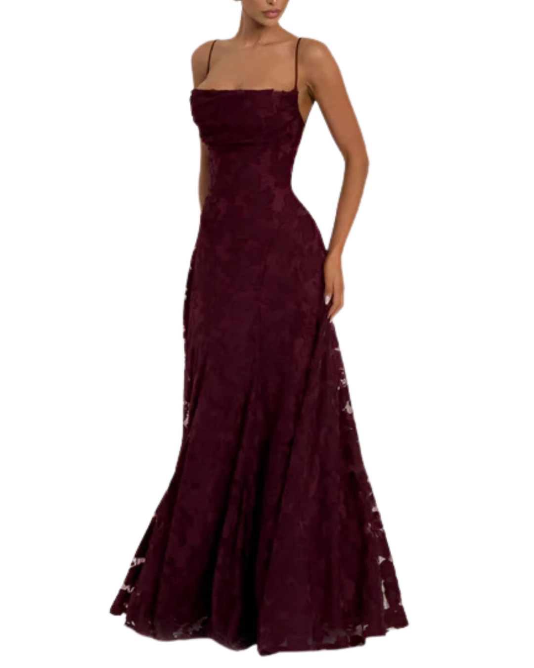 Francisa | Spitzenkorsett-Vestido maxi
