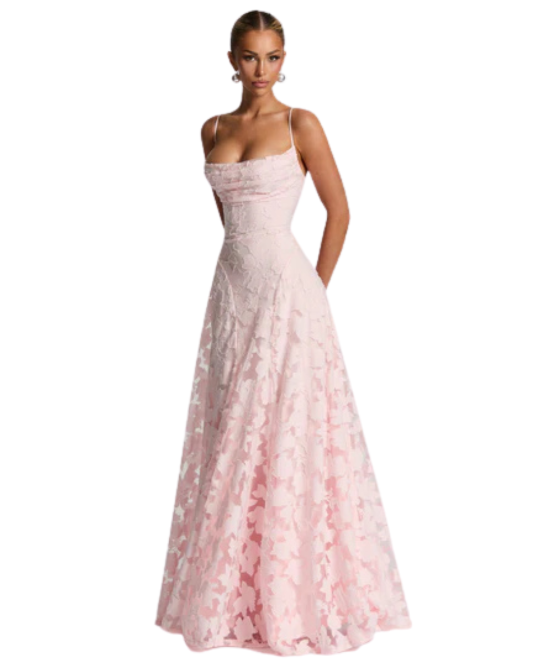 Francisa | Spitzenkorsett-Vestido maxi