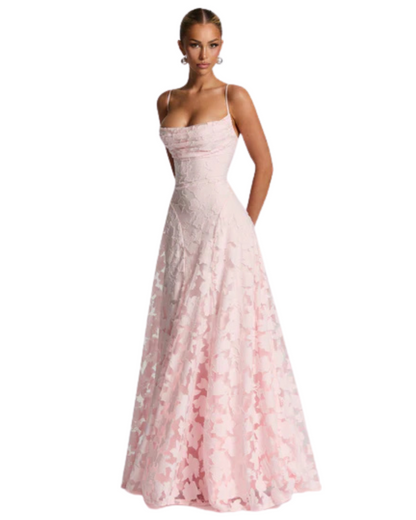 Francisa | Spitzenkorsett-Vestido maxi