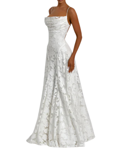 Francisa | Spitzenkorsett-Vestido maxi