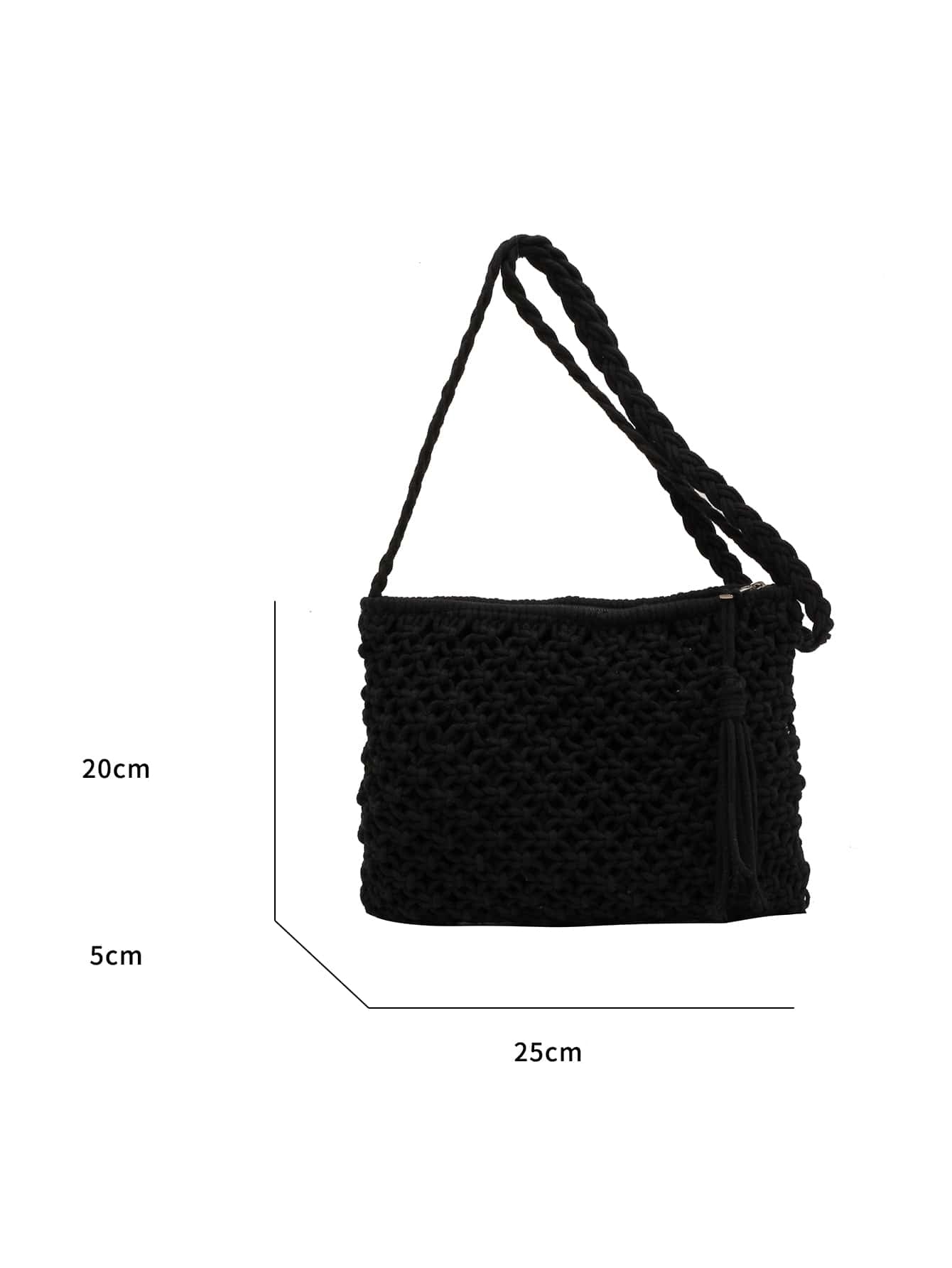 Bolso Artesanal Trenzado Negro | Estilo Boho Elegante