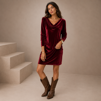 FREYA™ | Vestido de terciopelo de corte holgado