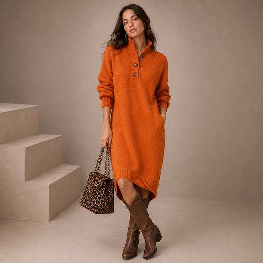 Marion | Suave Strickkleid con botones