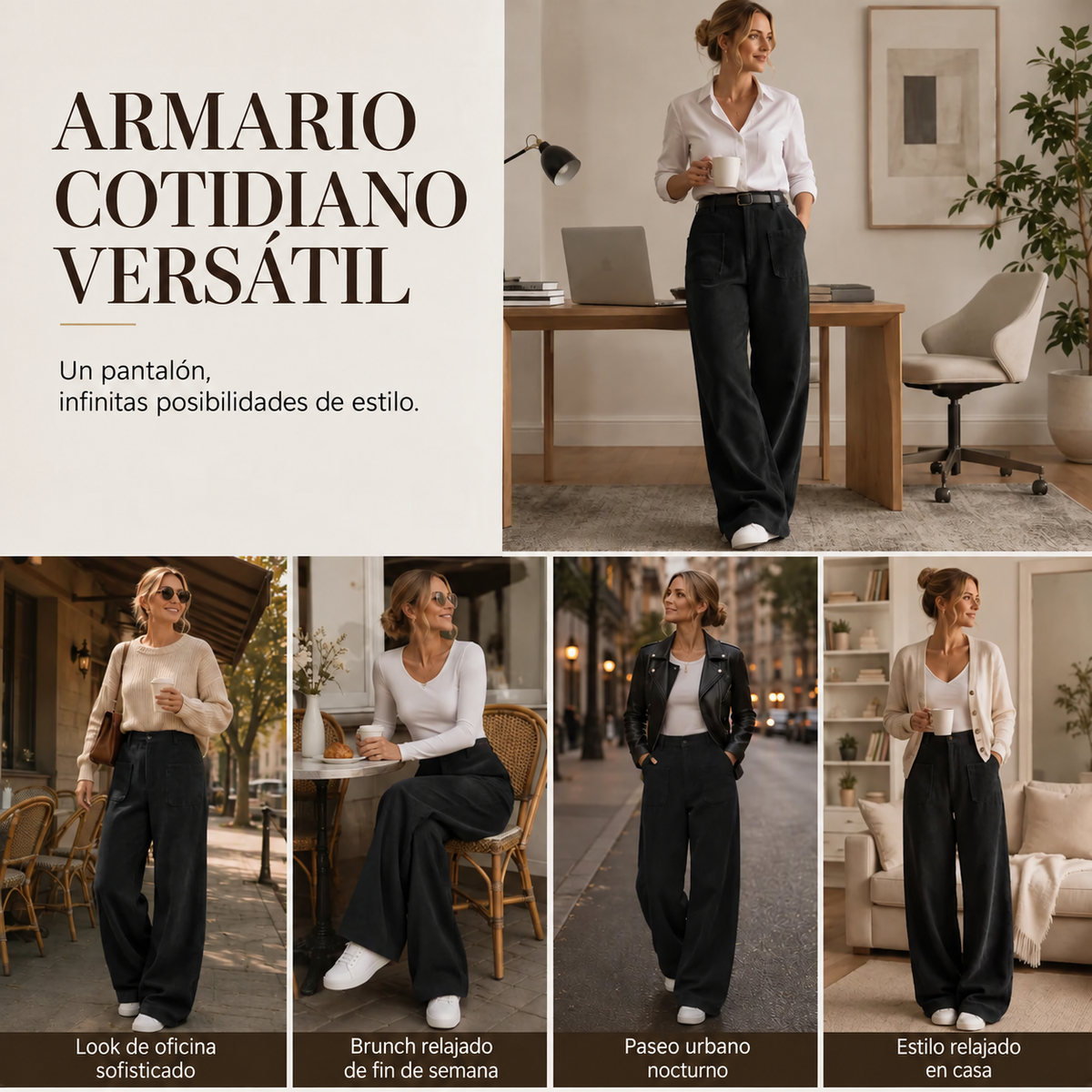 Pantalón Mujer de Pana Pierna Ancha – Corte Relajado y Cómodo