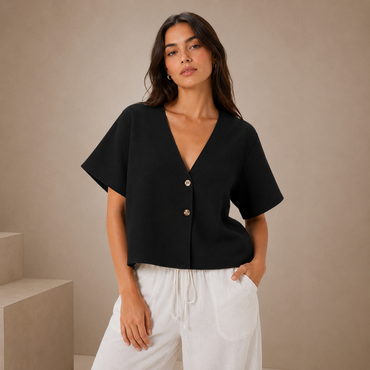 JADE | Minimalista, Elegante Blusa con botones