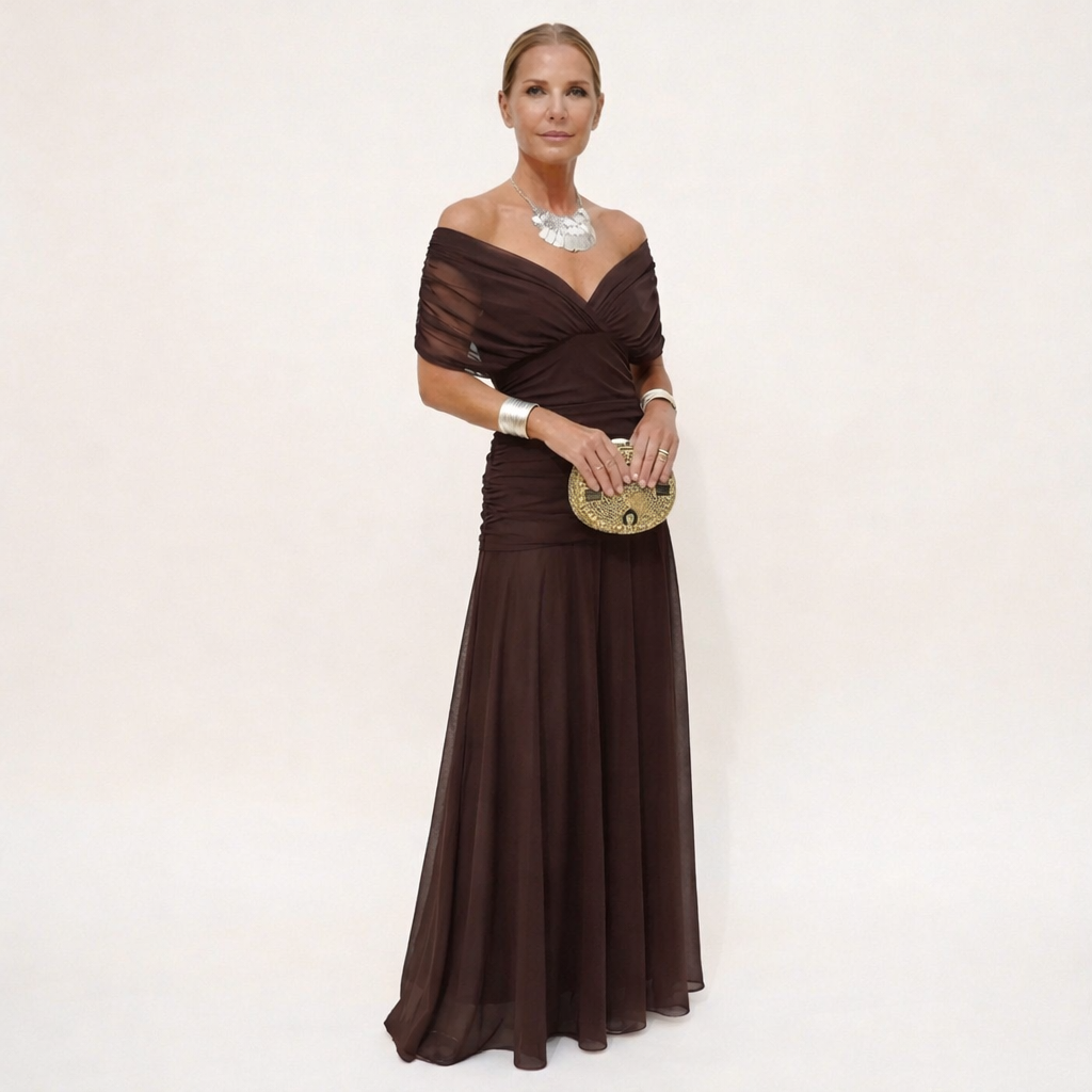 Velora™ | Vestido largo floral con escote en V