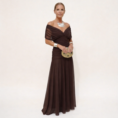 Velora™ | Vestido largo floral con escote en V